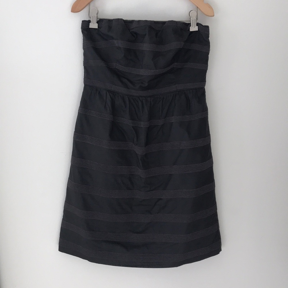 J. Crew charcoal grey strapless mini dress